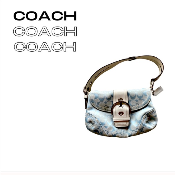Coach Handbags - 💼Rare Vintage Coach Hobo Handbag Blue and White